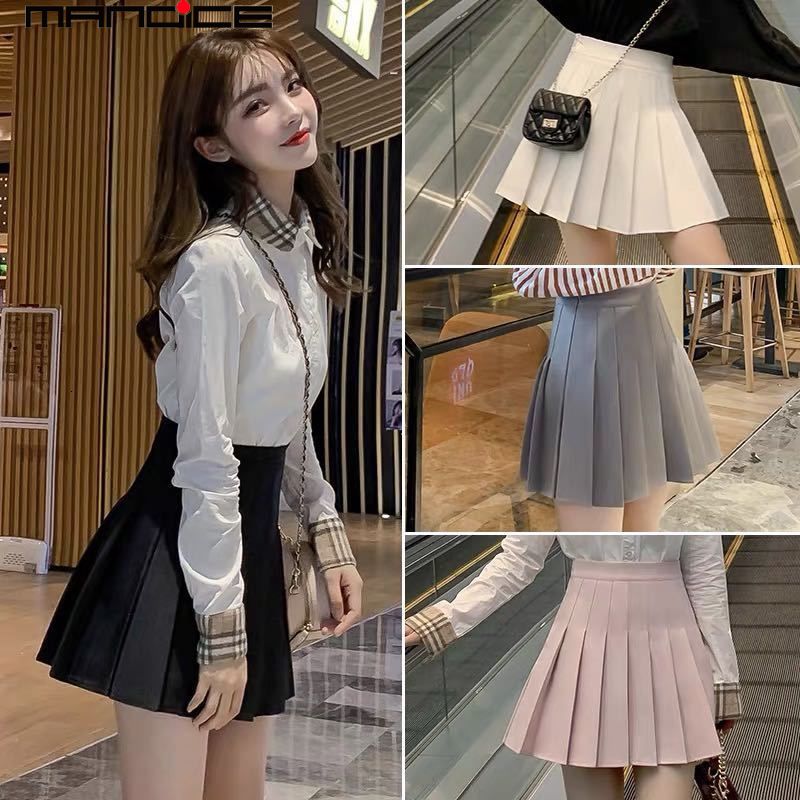 Pleated skirt Women Summer Japanese Medium Length JK Short skirt Aline