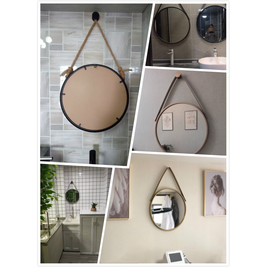 Nordic Wall Mirrors Hanging Style Round Type Makeup Mirror Gold