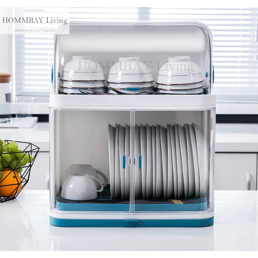 HOMMBAY Living _ Double Layer Kitchen Dish Rack with Clear Cover _ 2