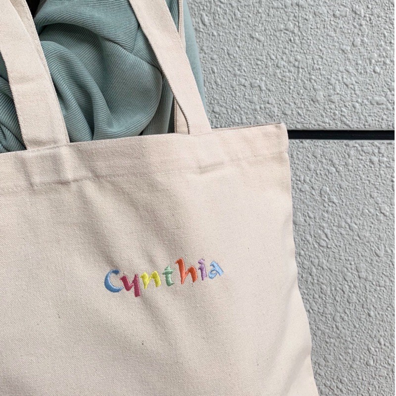 T92 Custom Pastel Name Tote Bag Shopee Singapore