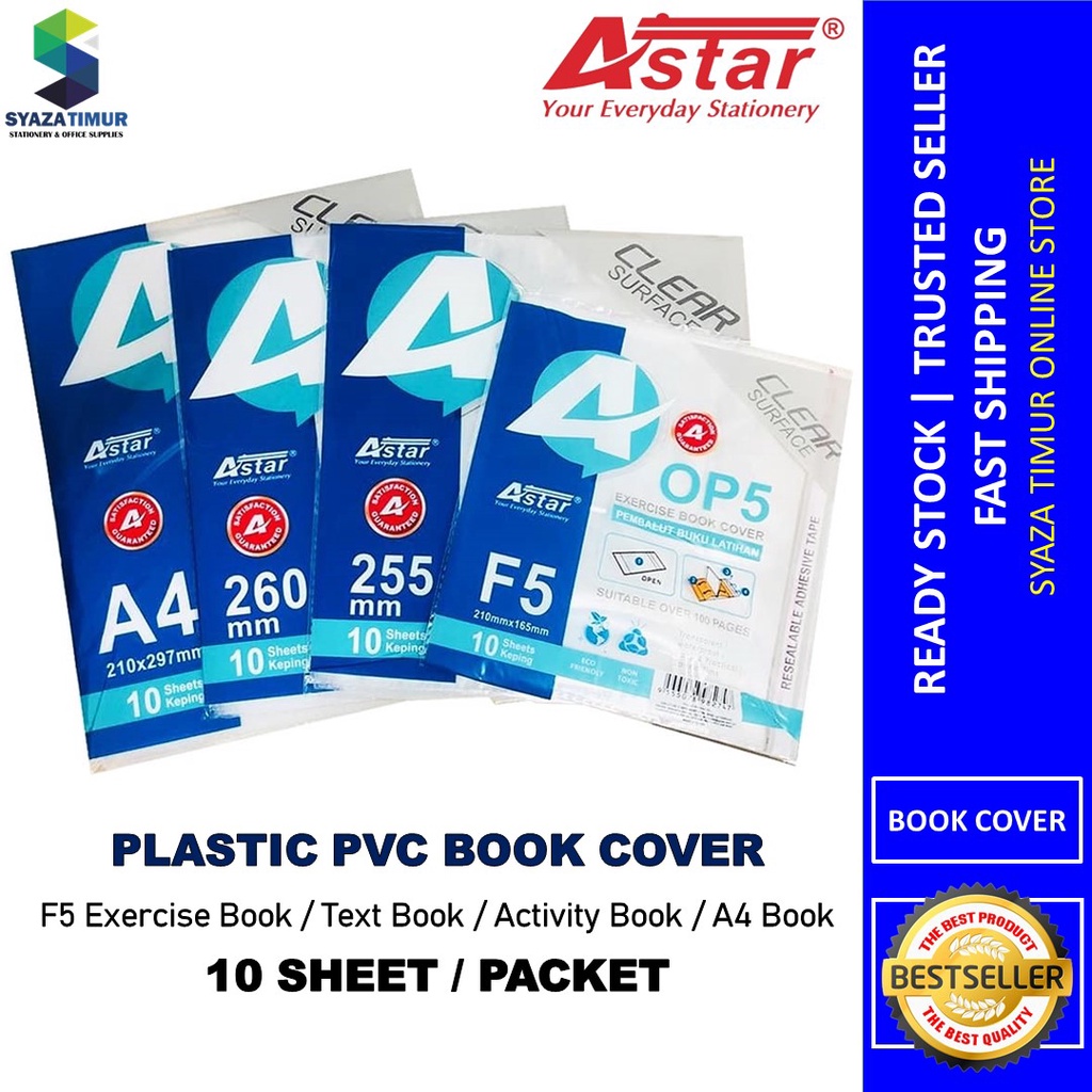 Astar PVC Book Cover Exercise Book F5 / Text Book / Activity Book / A4