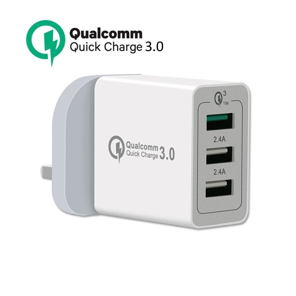 Quick Charge QC 3.0 30W 3Port USB Wall Fast Charger