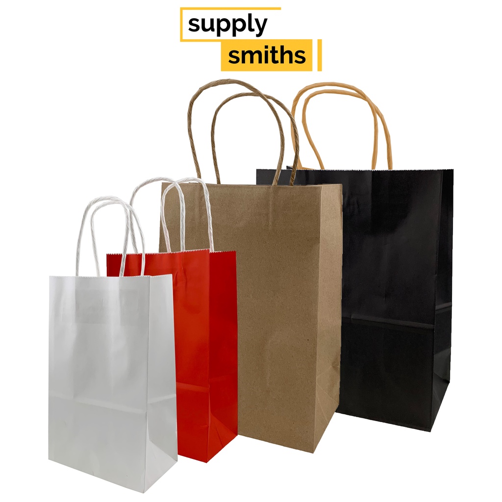 Supply Smiths Kraft Paper Retail Carrier Bag 50pcs Shopee Singapore