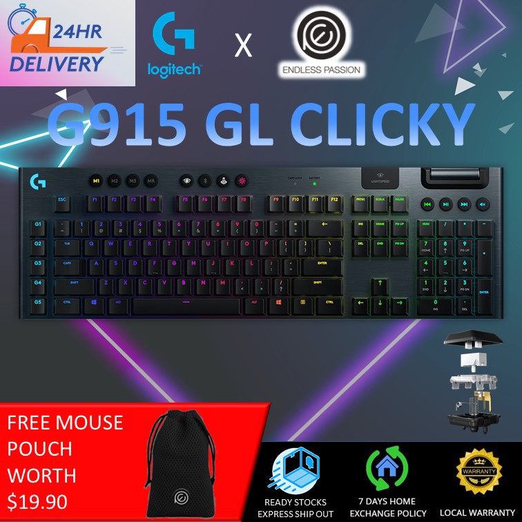 Logitech G915 Lightspeed Wireless RGB Mechanical Gaming Keyboard