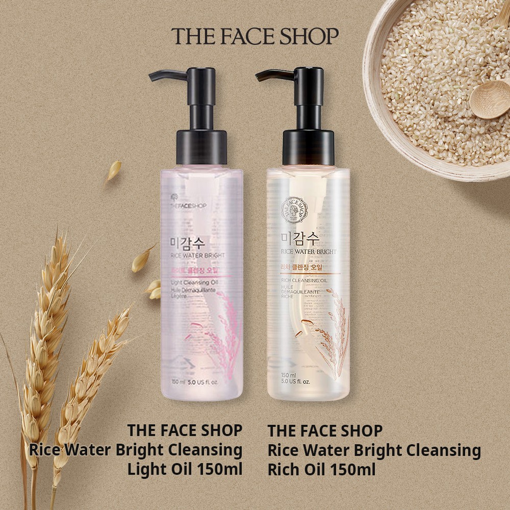 THE FACE SHOP Rice Water Bright Cleansing Light Oil / Rich Oil 150ml