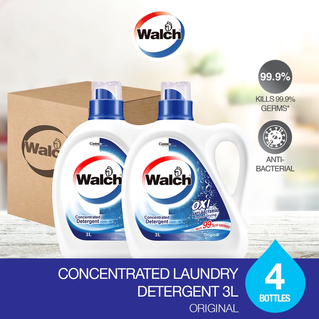 Walch® Antibacterial Concentrated Laundry Liquid Detergent 3L x 4