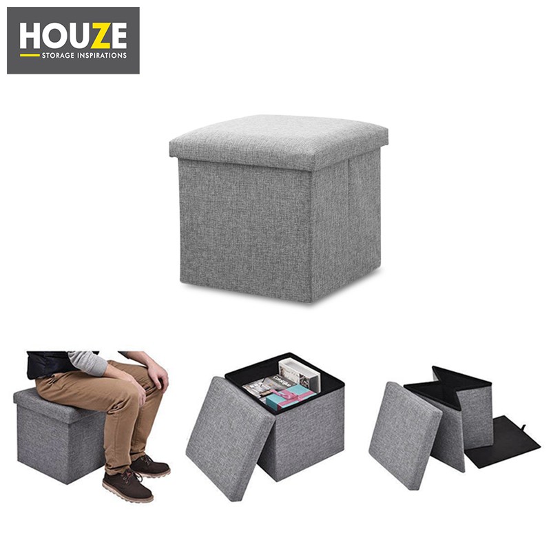 Foldable Fabric Storage Stool / Ottoman 30cm Shopee Singapore