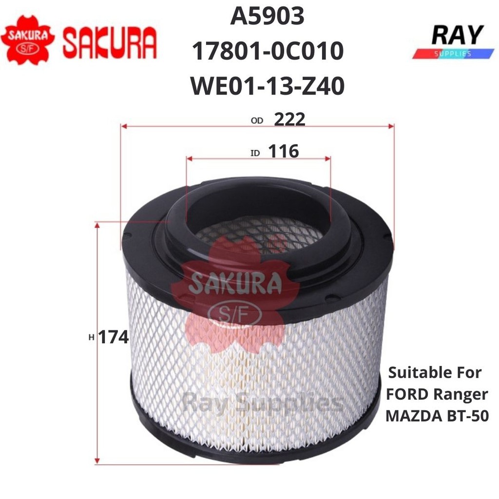 SAKURA AIR FILTER A5903 178010C010 WE0113Z40 FORD Ranger ,MAZDA BT
