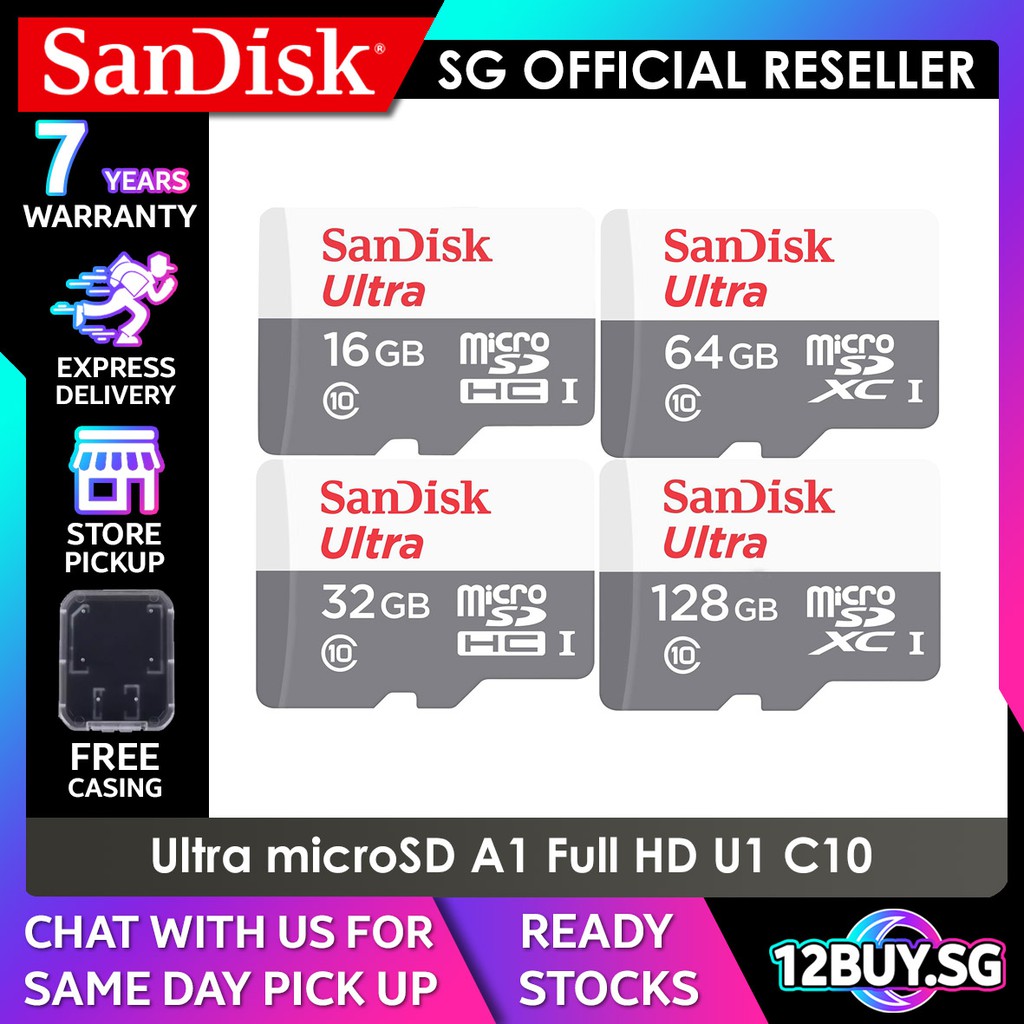 SanDisk Ultra microSD Card C10 80MB/s 16GB 100MB/s 32GB 64GB 128GB QUNS