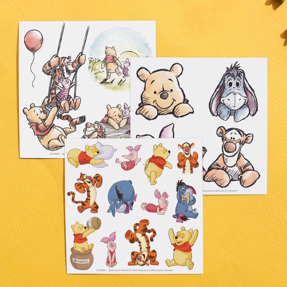 Disney Pooh DIY Stickers SET 1 pack 8 sheets / Decoration Scrapbooking Stationery Stickers