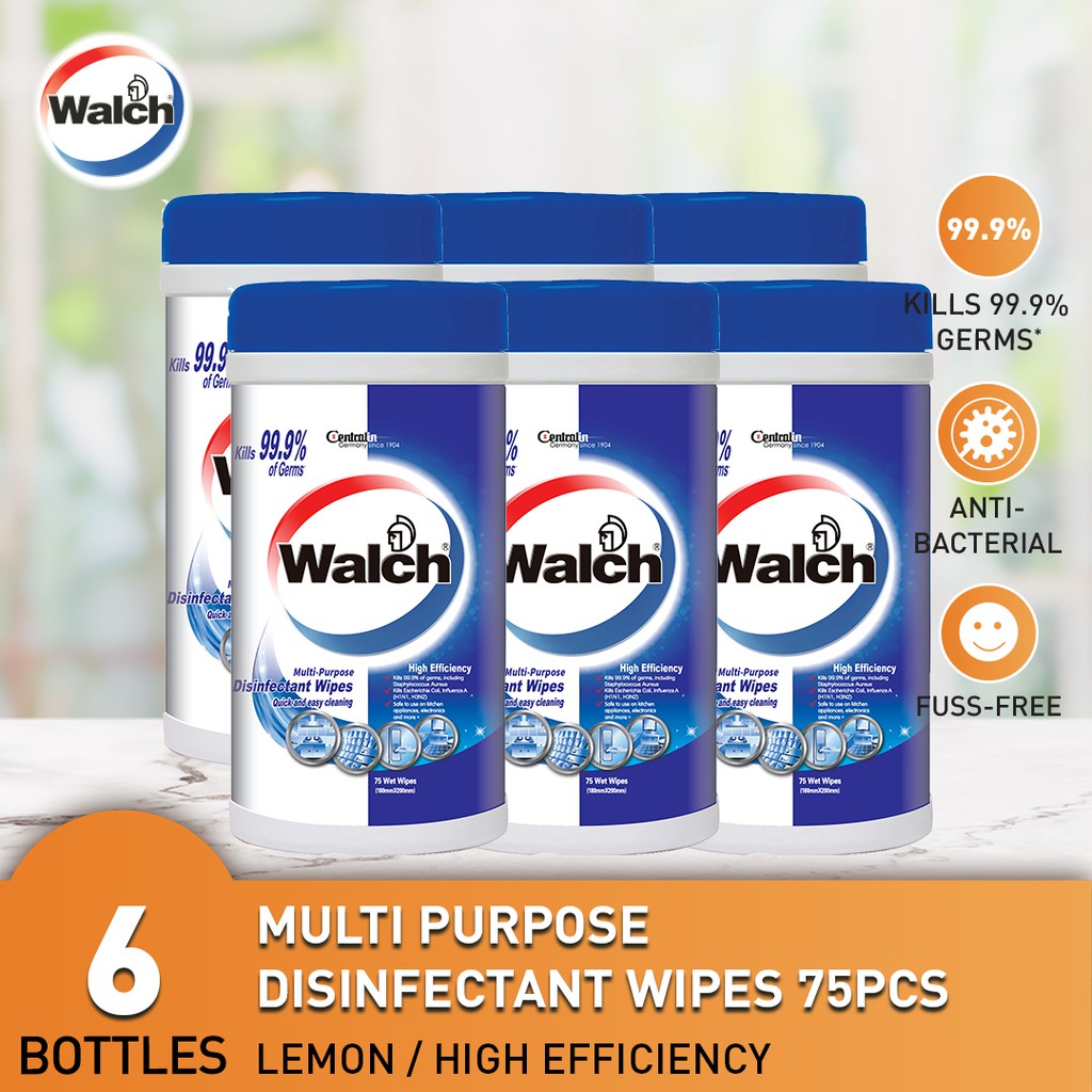 Walch Multi Purpose Disinfectant Wet Wipes 75pcs x 6 Rolls Shopee