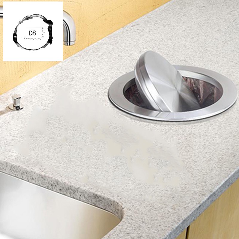 Stainless Steel Garbage Flap Lid Trash Bin Cover Flush Builtin Balance