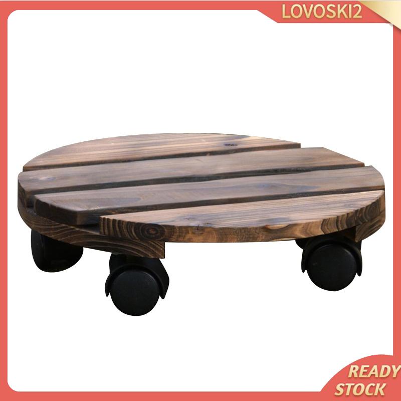 Round Wheeled Wooden Planter Caddy Movable Plant Flower Pot Stand with Wheels Shopee Singapore