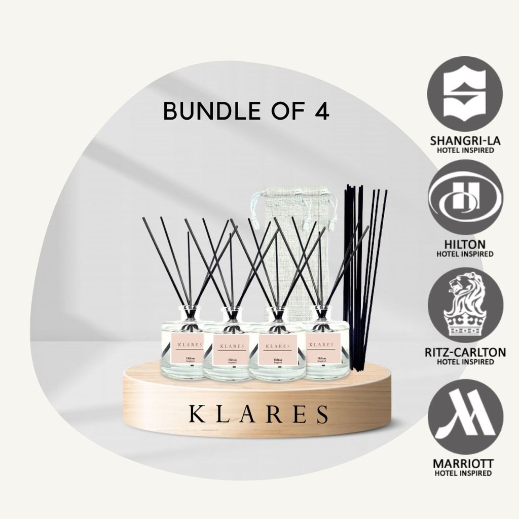 💎SG Bundle Of 4 KLARES 100ml Aroma Reed Diffuser Aromatherapy Diffusers Hotel Scent Series