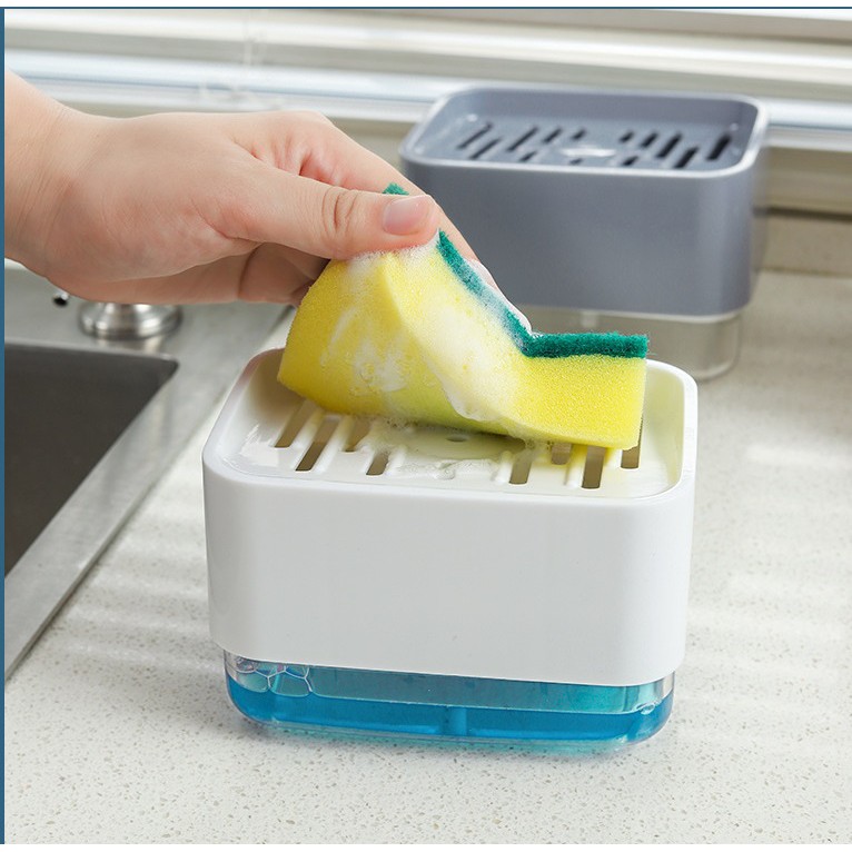 2in1 Dishwashing Soap Dispenser Holder Dish Liquid Dispenser Drainer