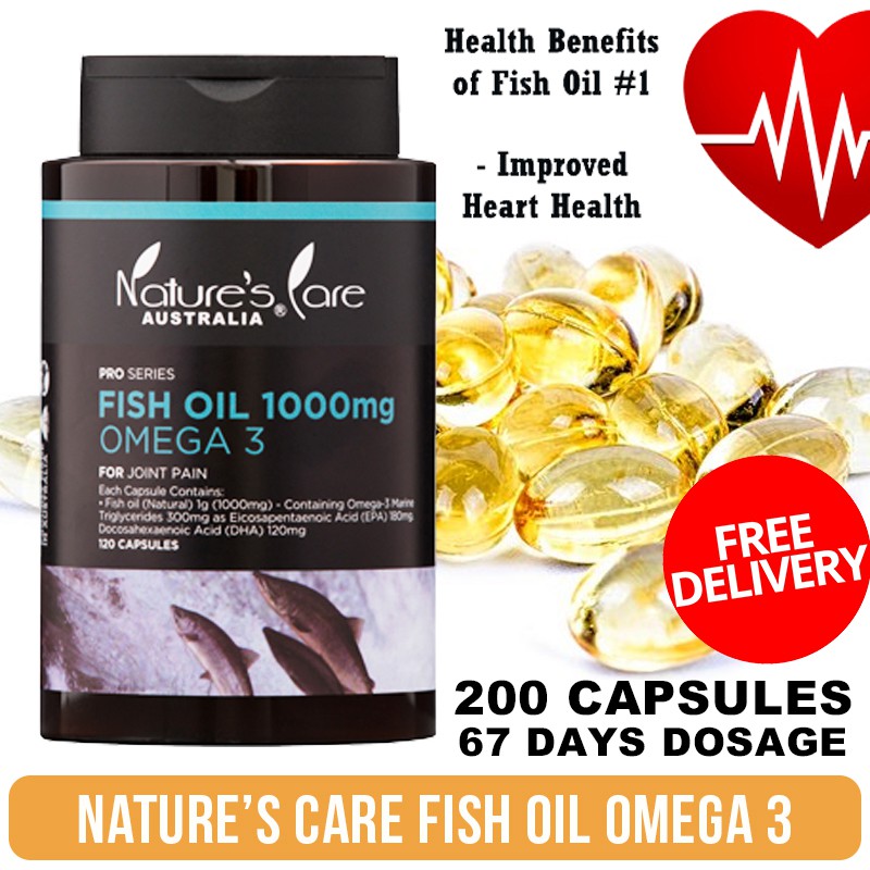NATURES CARE FISH OIL 1000mg OMEGA 3 / 200 CAPSULES Shopee Singapore