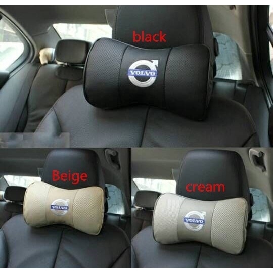 NEW 1PCS Car Leather Headrest Neck Pillow For the Volvo