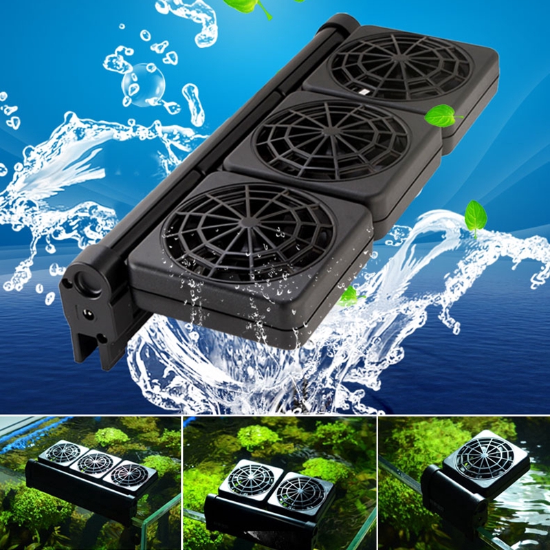 Powerful Slient Aquarium Fan Cooler Chiller Fish Tank Water Cooling Fan Temperature Control for