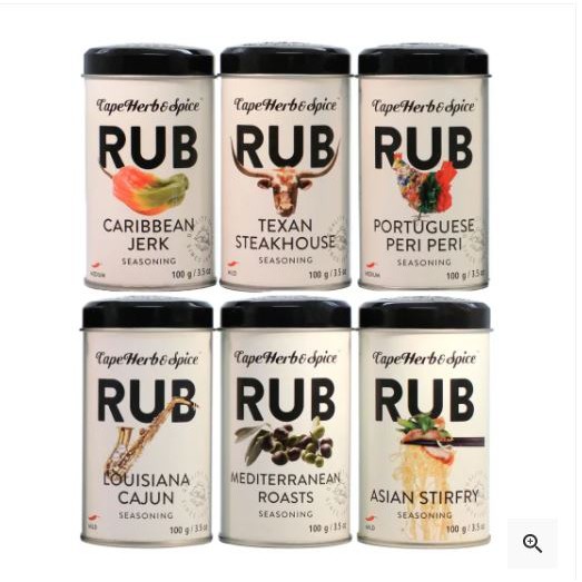 CAPE HERB & SPICE Assorted Seasoning Rubs 100gm ( Peri Peri / Texan