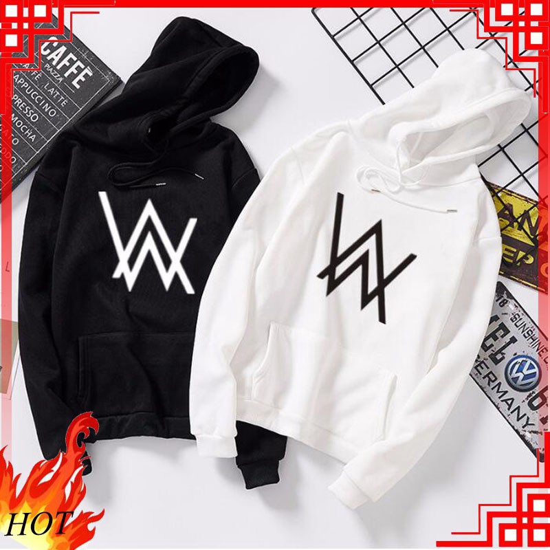Unisex Alan Walker Couple Print Velvet Hoodie Pullover