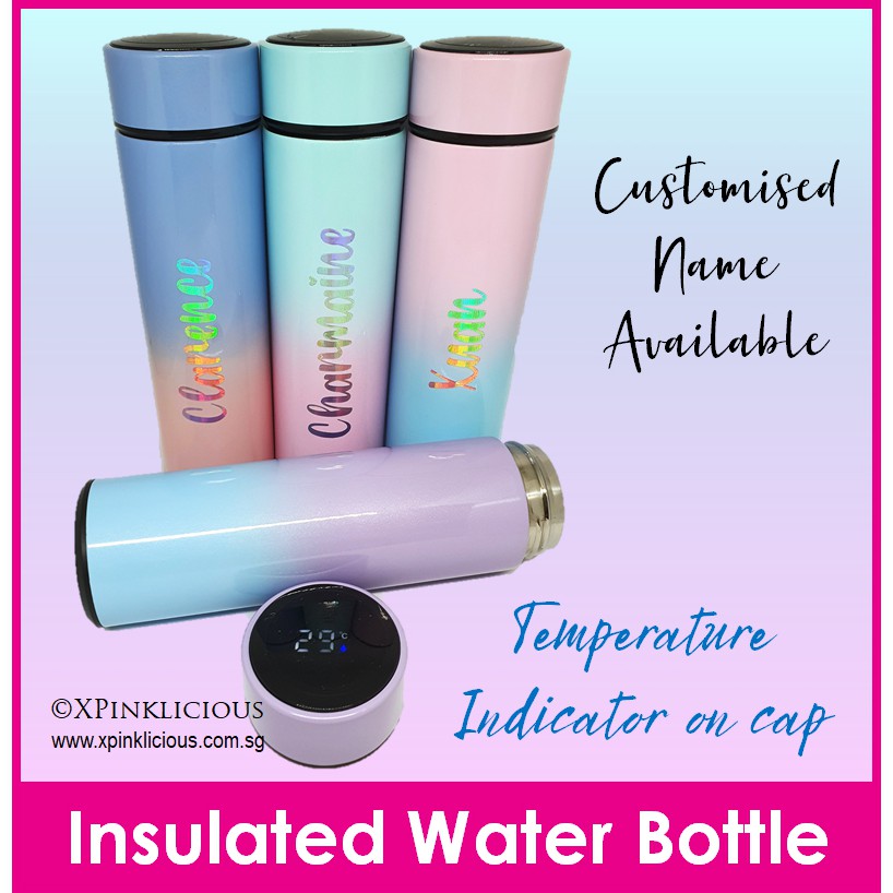 Customised Name Temperature Indicator Water Tumbler / Two Tone Pastel