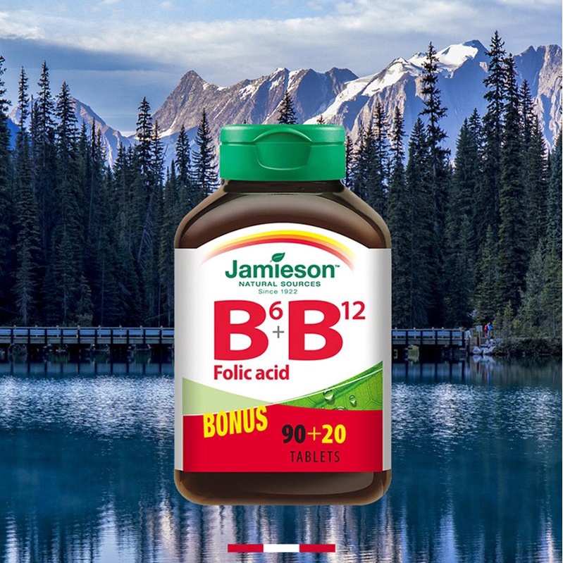 Jamieson Vitamin B6 + B12 + Folic Acid / 250mg x 110 Tablets Shopee