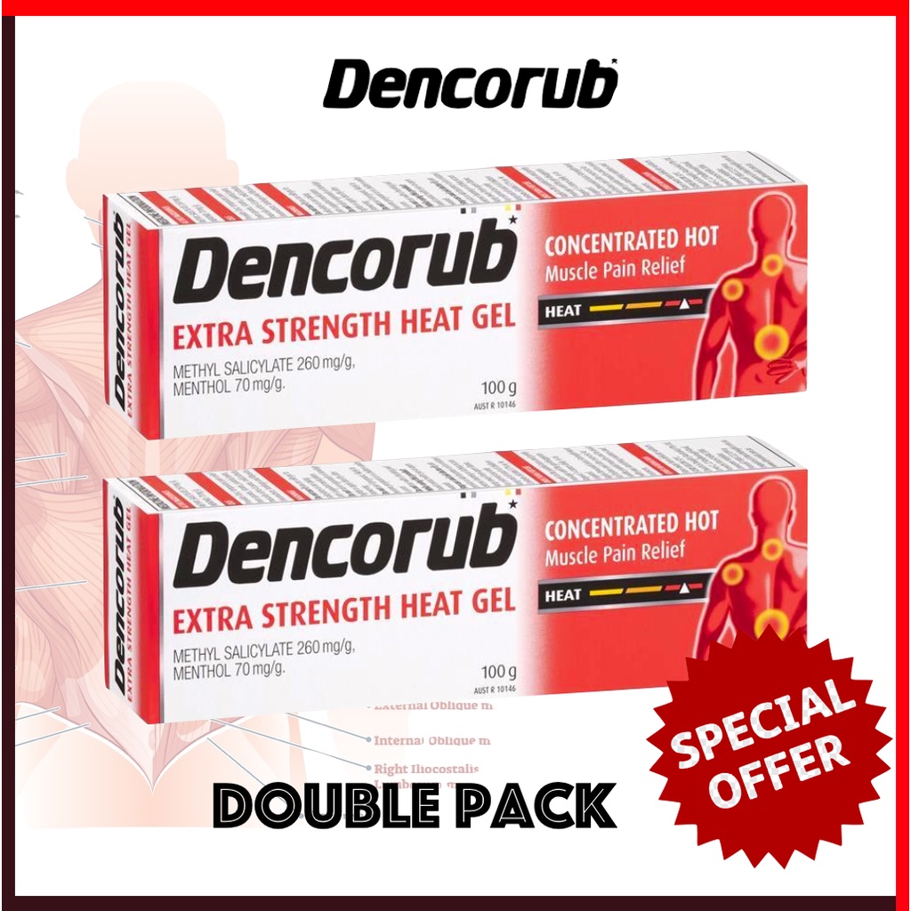 DENCORUB Extra Strength Heat Gel 100g [12 Tubes] Pain Relief Shopee