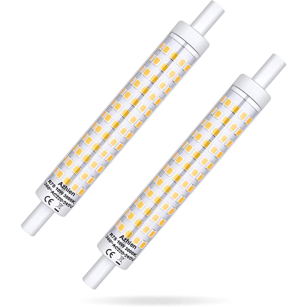 "Azhien R7S LED Dimmable 118mm, R7S LED 118mm 10W Warm White 3000K R7S
