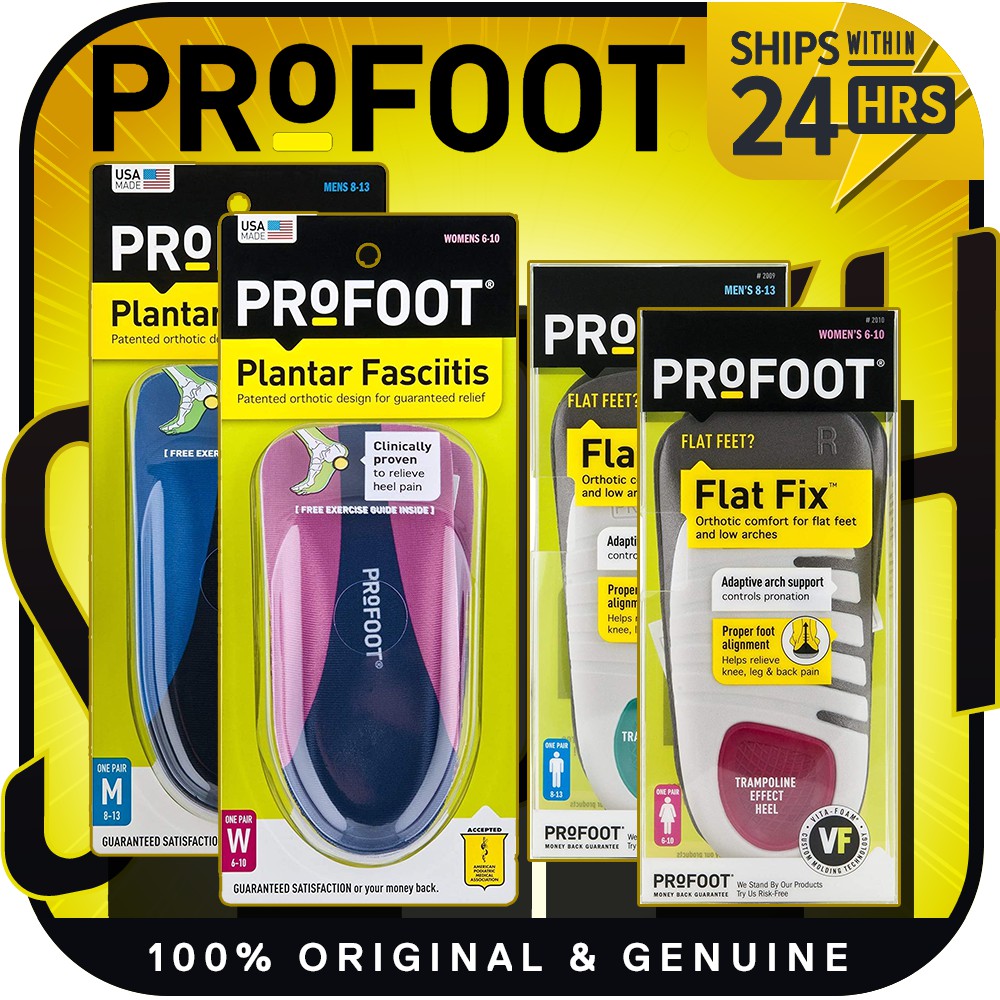 ProFoot Orthotic Insoles For Plantar Fasciitis / Flat Feet / Miracle