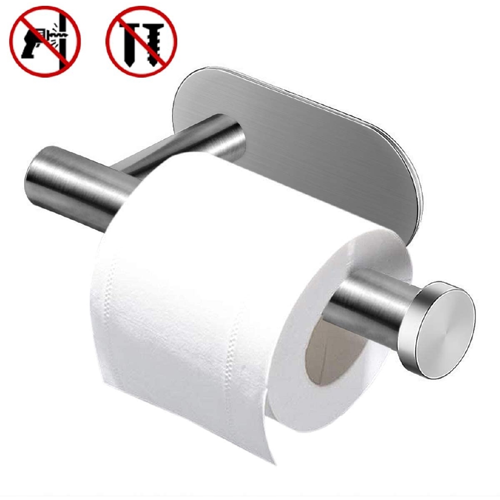 1Pcs Stainless Steel Brushed Toilet Roll Holder Self