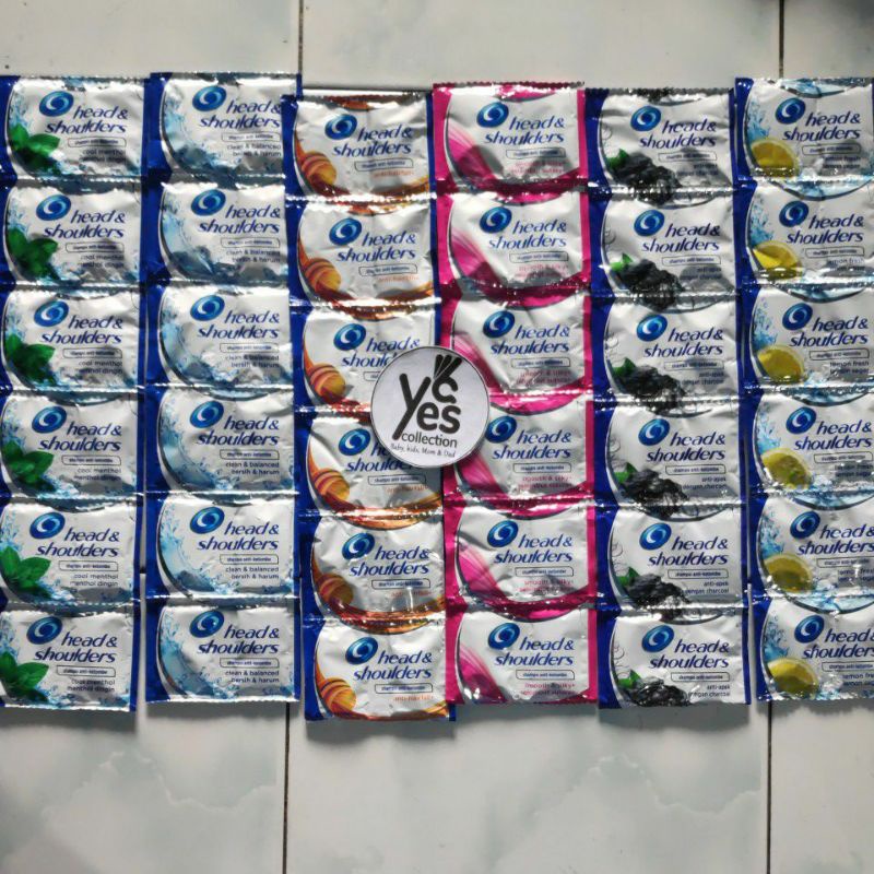 SAMPO Head & shoulders Shampoo 12 Sachets renceng head shoulders