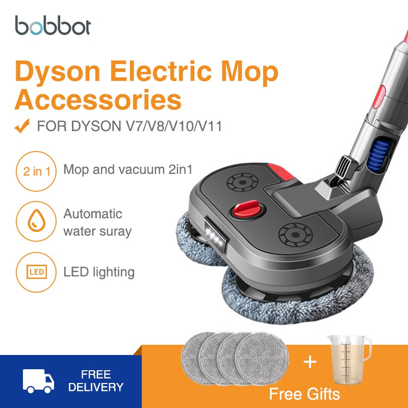 Bobbot Dyson Fluffy Electric Dry and Wet Mop Cleaning Head For DysonV6 V7 V8 V10 V11 Wireless