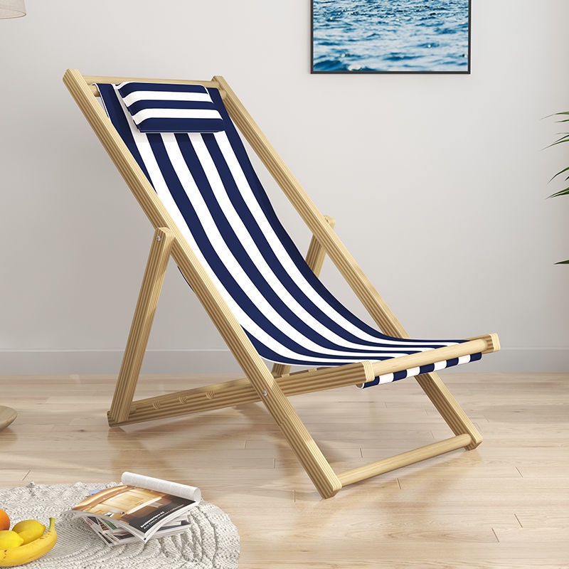 Solid Wood Beach Chair Folding Lounge Chair Folding Lunch Break