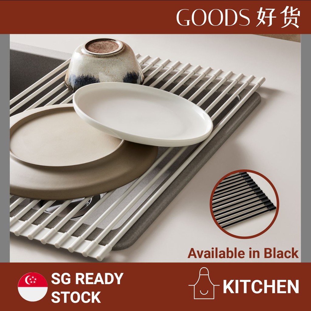 Modern Silicone Fold Dish Drying Rack Roll Up Dish Drying Rack Drainer