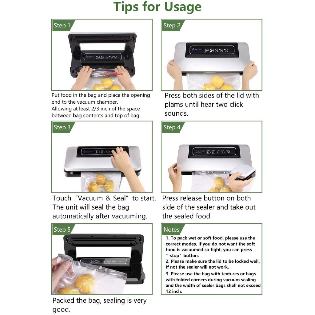 Aobosi Vacuum food Sealer Automatic Food Sealer Machine for Food