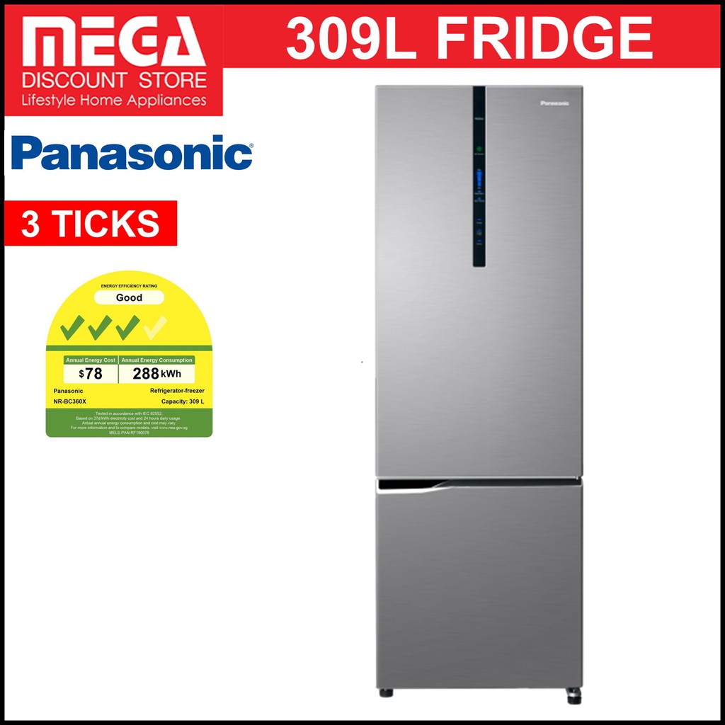 PANASONIC NRBC360XSSG 358L 2DOOR FRIDGE (3 TICKS) Shopee Singapore