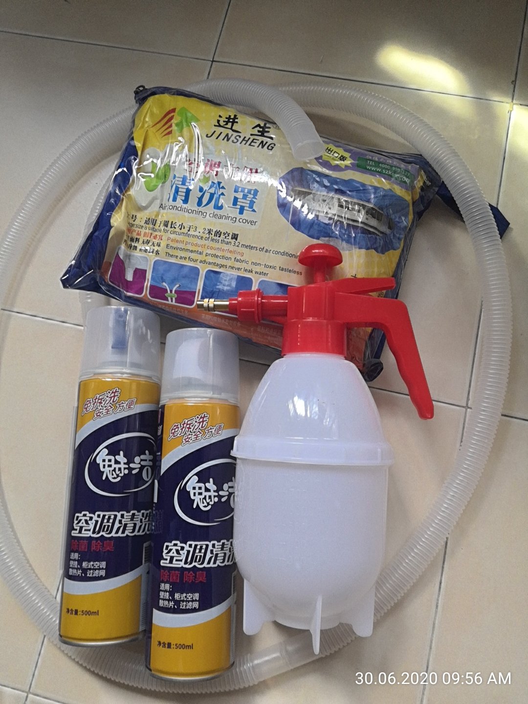 Air Conditioner Con Cleaning Kit Bundle Aircon Bag Servicing Spray Washing Cleaner Foam Spray
