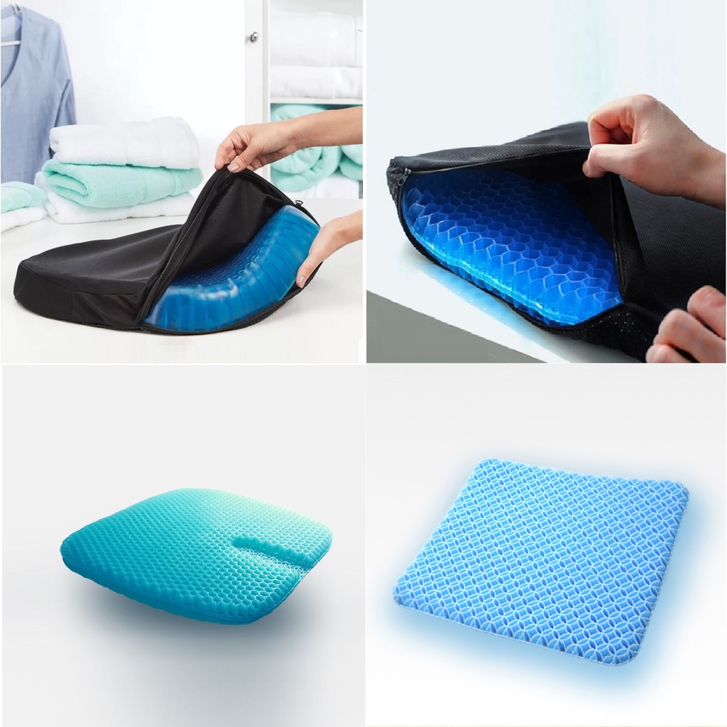 🇸🇬 Cooling Gel Cushion Seat with Free Black Washable Cover Shopee