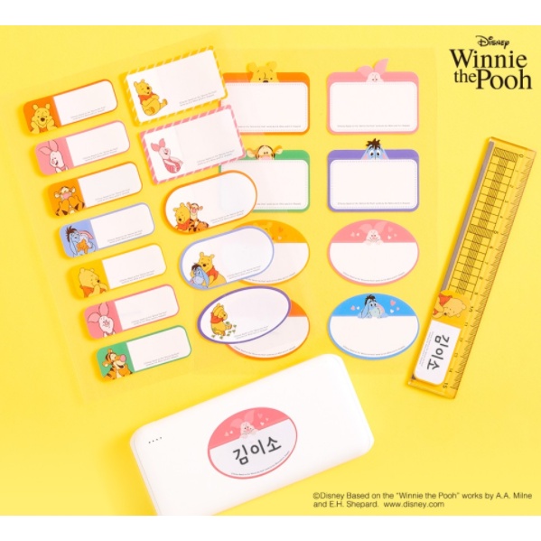Daiso Disney Winnie the Pooh Name Sticker Daiso Korea Character Name