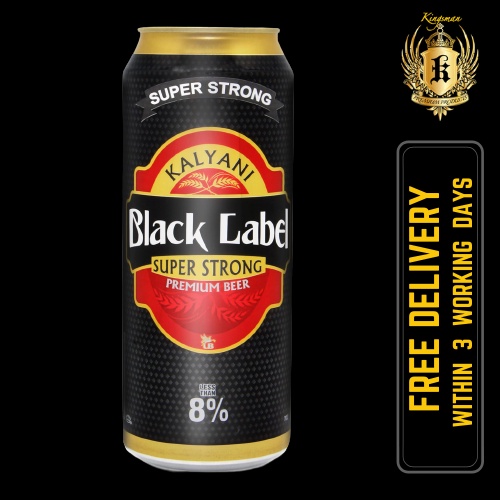 Kalyani Black Label Super Strong Premium Beer 24 x 490ml Can (BBD Jan