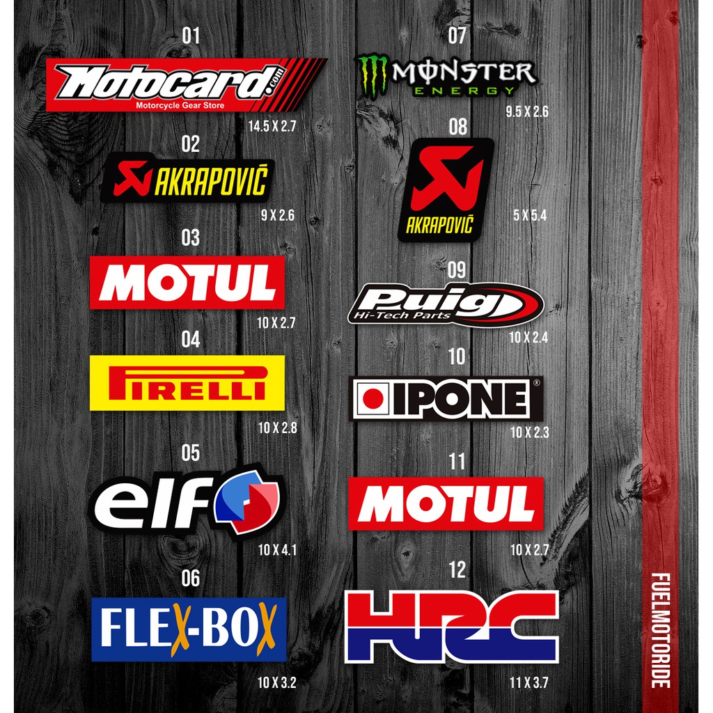 Sponsor Superbike Motogp Sticker Gsx Ninja R25 R15 Nmax Adv Xmax Cbr