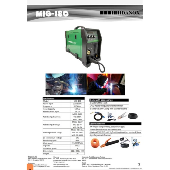 Danox MIG180 Portable Welding Machine Shopee Singapore