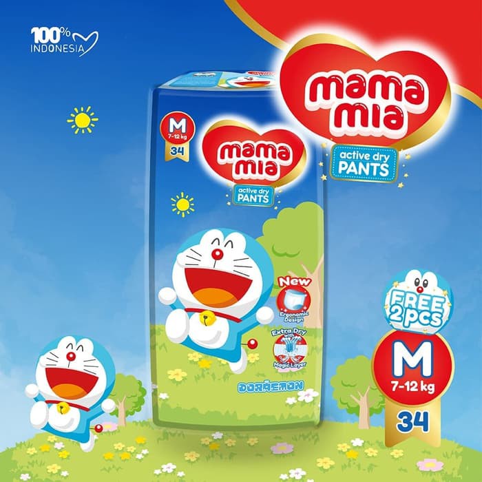 Mamamia Baby Diapers Active Dry Pants ( M 34 ) Shopee Singapore