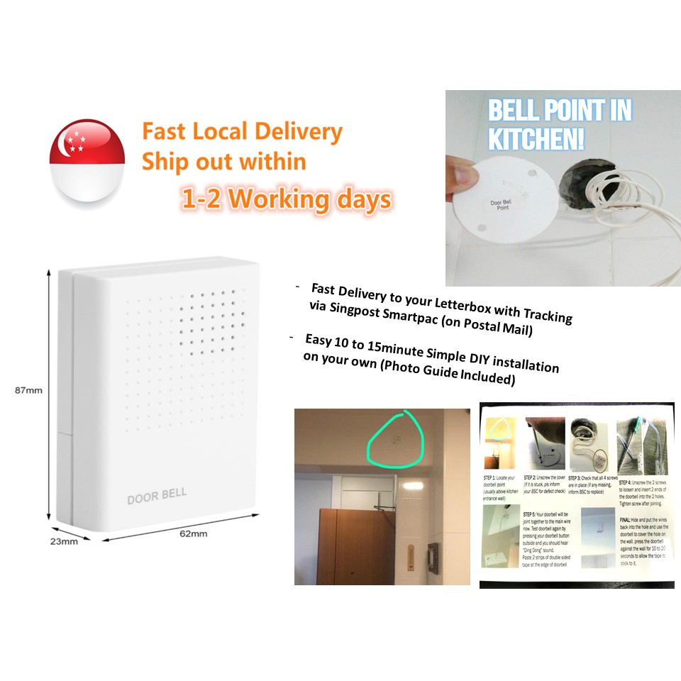 [FREE shipping] Doorbell for HDB BTO Flat & New Condo Units Shopee Singapore