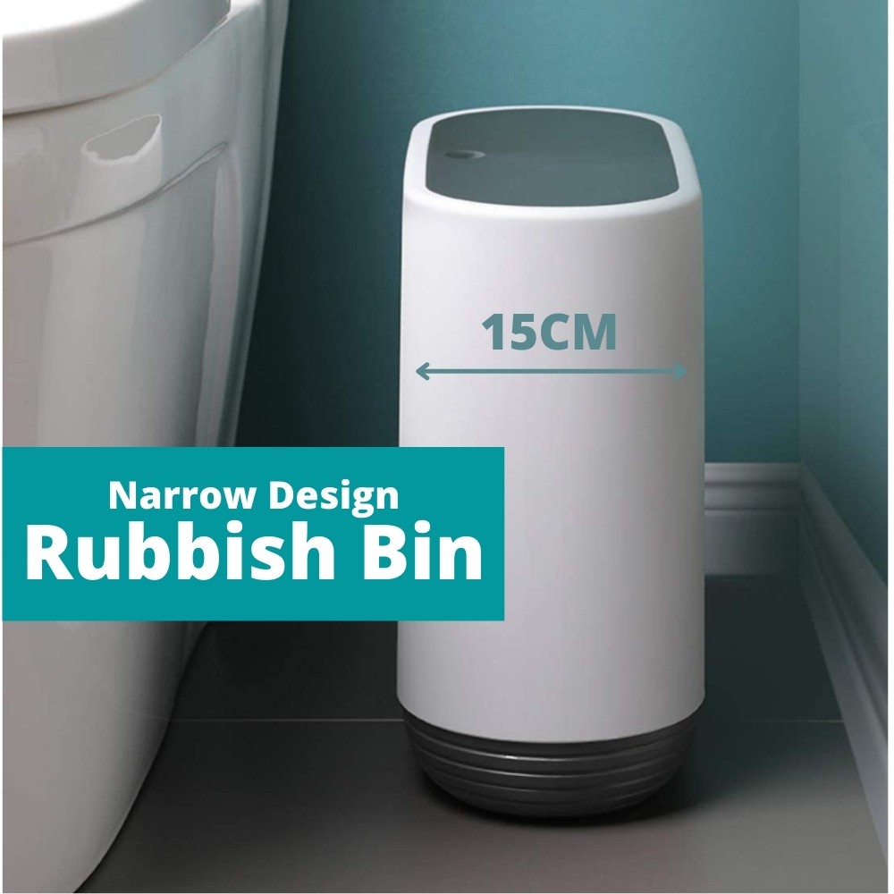 {SG} 10L Waste Bin Slim/Narrow Rubbish Bin/Trash Can/Dustbin with Press