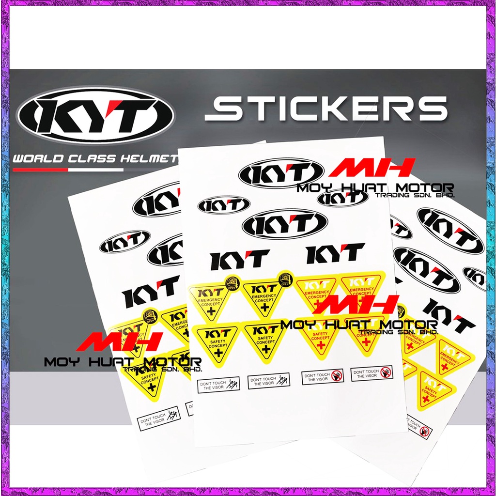 KYT MHR ARAI SHOEI STICKER VISOR LOGO KYT SAFETY CONCEPT EMERGENCY