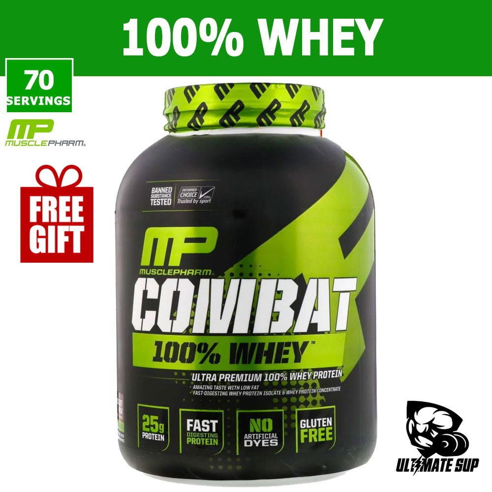 MusclePharm, Combat 100 Whey Protein Powder Build Lean Muscle Fast