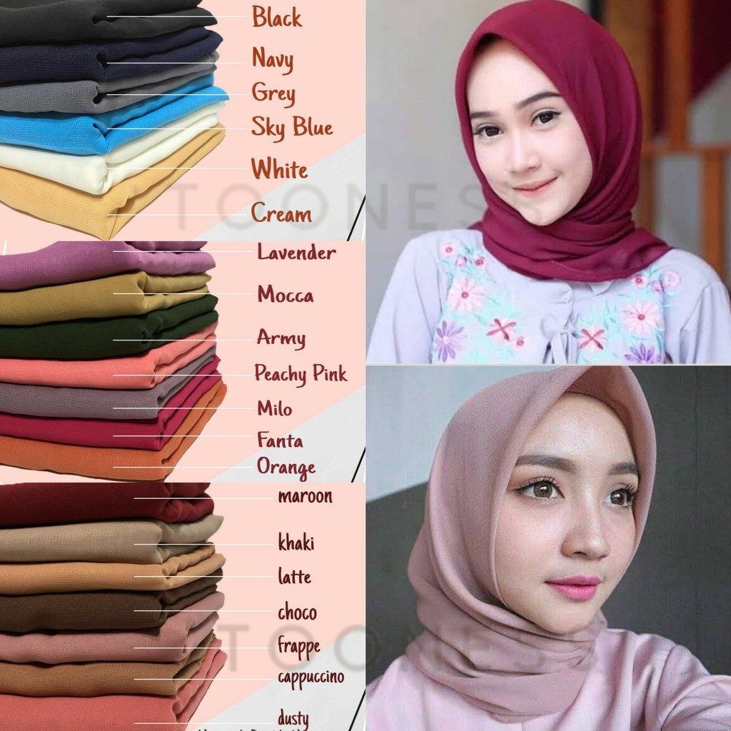Hijab Bella Square Hijab Rectangular Polycotton Shopee