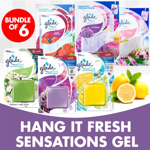 [Bundle of 6] Glade Hang It Fresh Fragrance Beads Sensation Refill