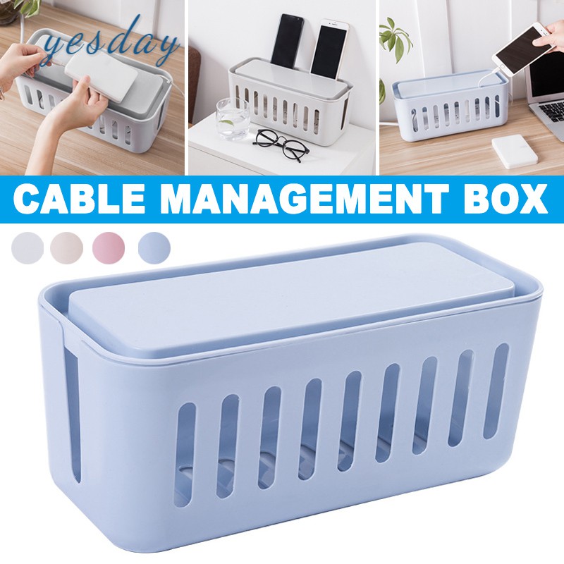 YD Cable Management Box Cord Organizer Storage Box Power